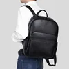 2024 New Luxury Brand Real Genuine Leather Men Solid Backpacks Student Backpack Boy Luxury 14 Inch Computer Laptop Bag 2
