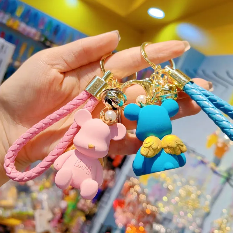 Anime Cute Bear Portachiavi Llaveros Kawaii Portachiavi Para Mujer Hombre Portachiavi Porte Clef Accessori Catene Per Donna Uomo