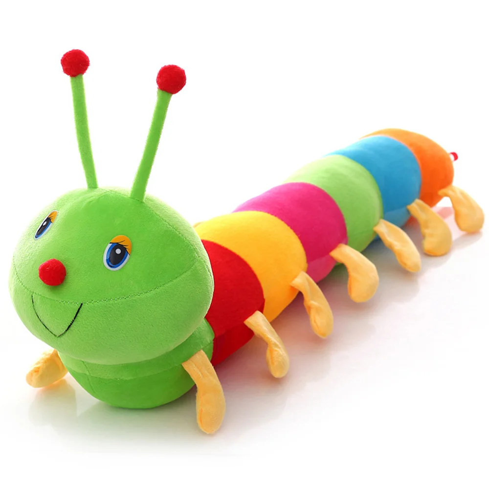 Kids Children 50CM Birthday Gift Cotton Inchworm Stuffed Plush Stuffed Insects Stuffed Toys Children Doll Caterpillar Toy huina 1811 diecast 1 40 metal alloy drill excavator truck car model caterpillar engineering vehicle toys for boys children gift