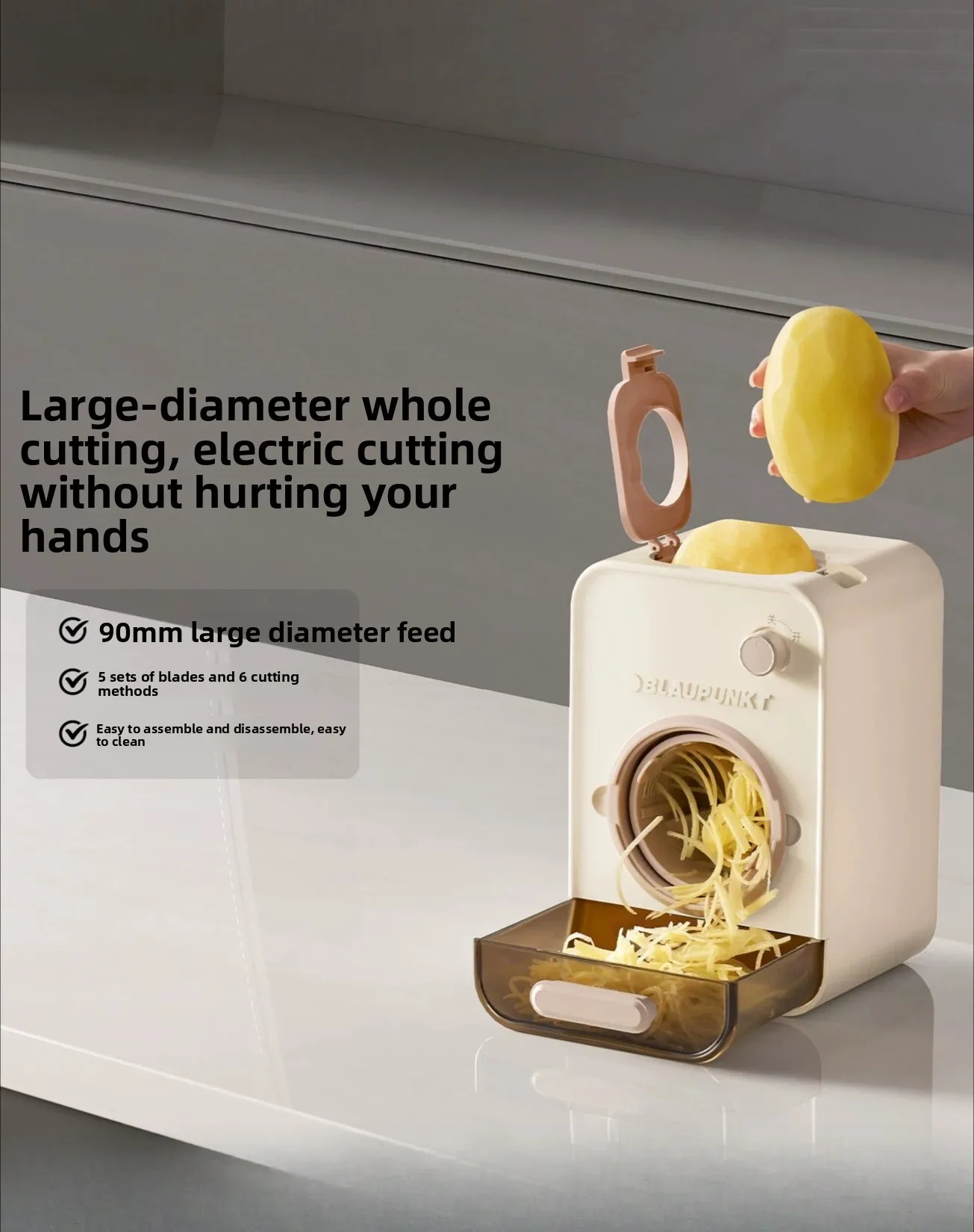 2026 New Electric Vegetable Cutter Household Automatic Slicer Shredder Grater Kitchen Gadget 1