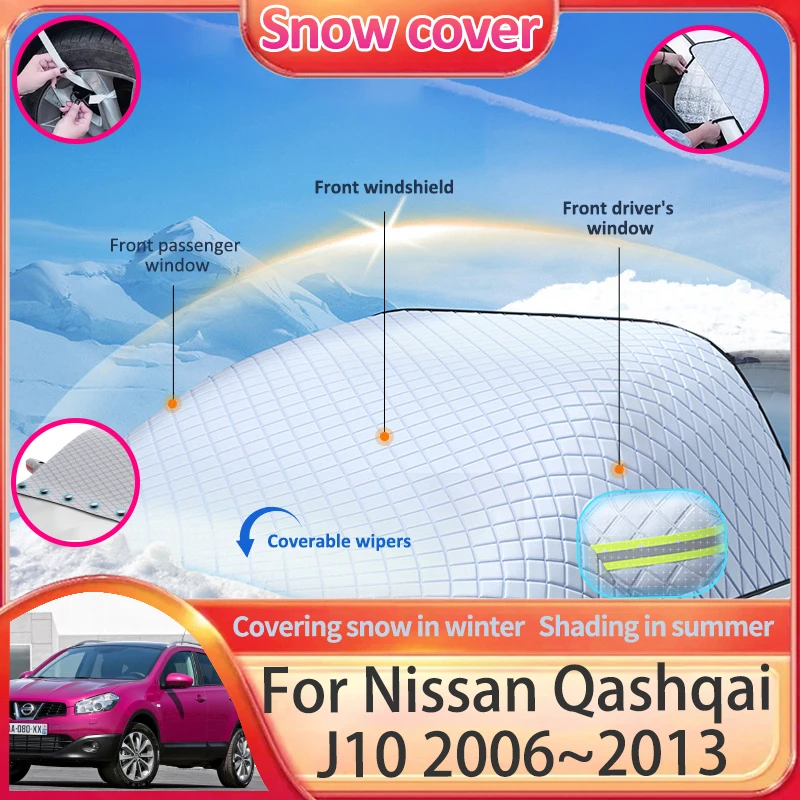 Car Snow Cover For Nissan Qashqai Dualis J10 MK1 2006~2013 Sunshade Window  Windshield Winter Ice Protection Exterior Accessories - AliExpress