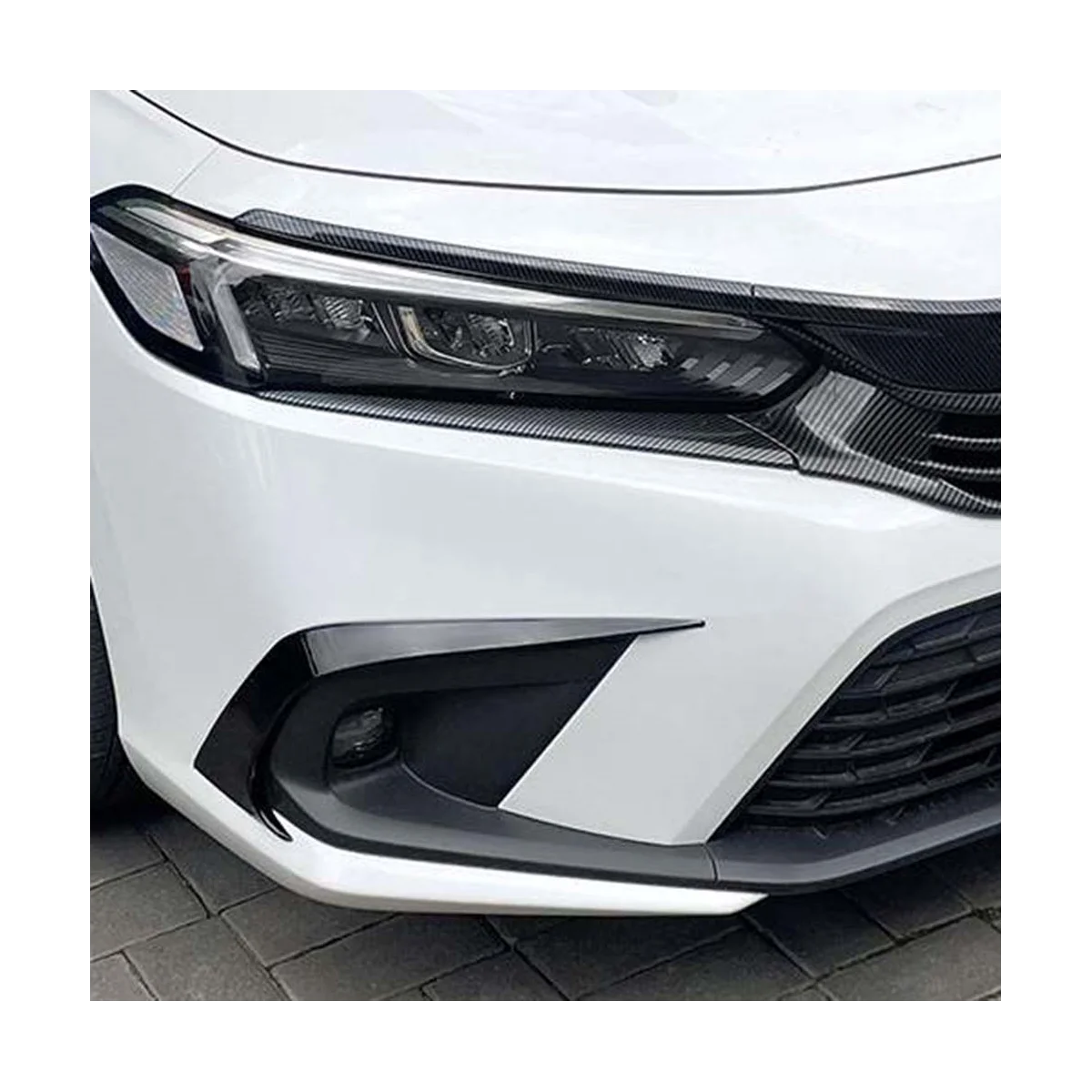 

Разветвитель переднего бампера автомобиля, спойлер, противотуманная модель Canard для 11-го поколения, 2021 + рисунок из углеродного волокна