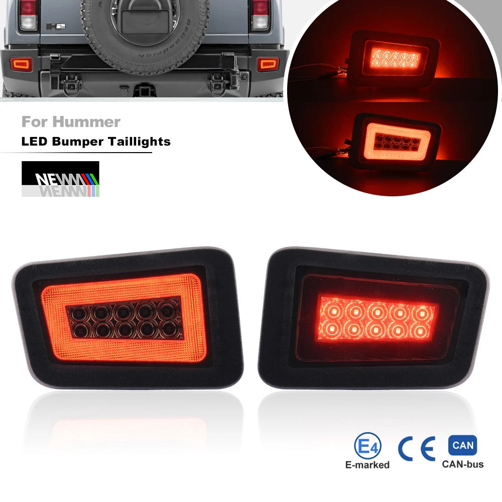 

Дымчатый Светодиодный отражатель заднего бампера для Hummer H2 2005-2009, автомобильный 3-в-1, для парковки, тормоза, сигнал поворота