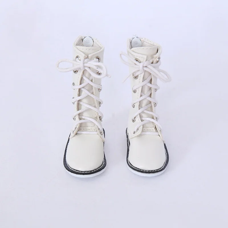 

Обувь для куклы BJD, подходящая для размеров SD 1/4, высокие ботинки на шнуровке, белые прямые ботинки, аксессуары для кукол
