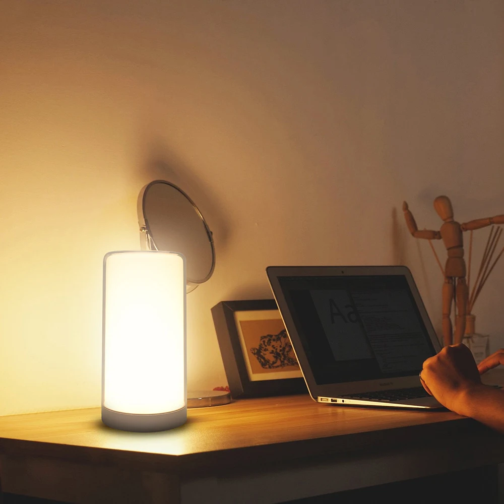 Milhões de Cores Lâmpada de Toque Candeeiro de Mesa Lâmpada de Cabeceira Luz da Noite Luz da Noite do Bebê Inteligente Temporizador Usb Estudo Interior Presente 16 Rgb Led 18 Computers & Electronics