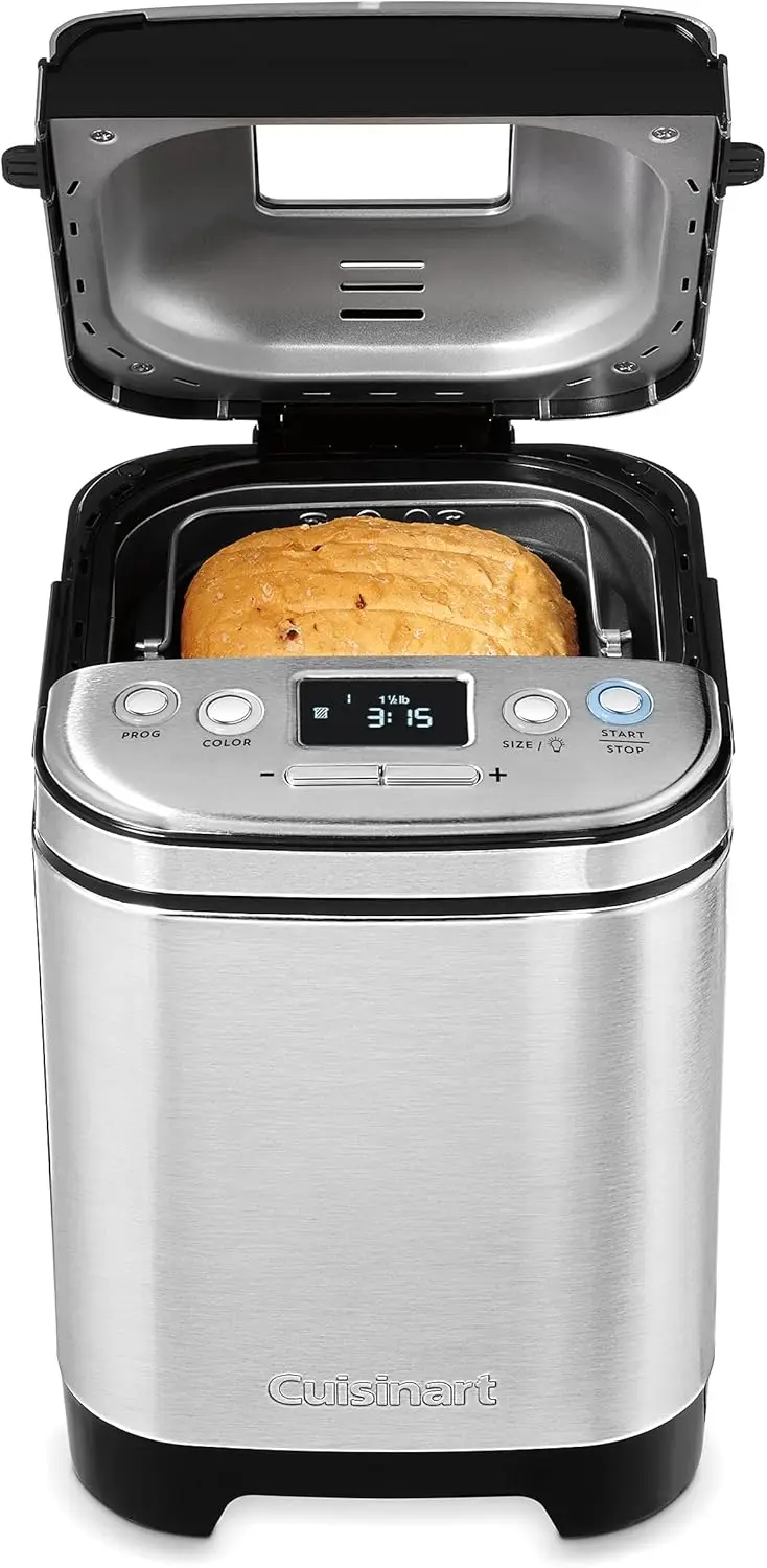 CBK-110C Compact Automatic Bread Maker, Stainless Steel，Mixes, kneads, rises, bakes and keeps it warm-automatically