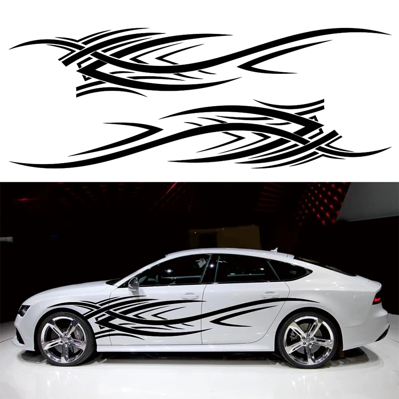 

2pcs Personalized Creative Fire Flame Car Styling Stickers Auto Vinyl Decal Both Side Body Automobiles Car Parts Accessories