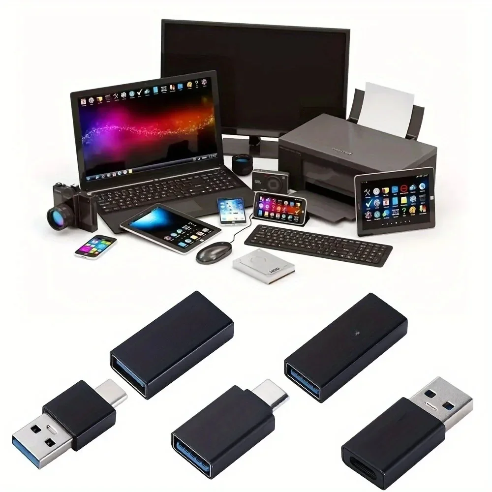 Premium 8-Piece USB-C to USB 3.0 Adapter Set with Durable Connectors for Data Transfer & Charging