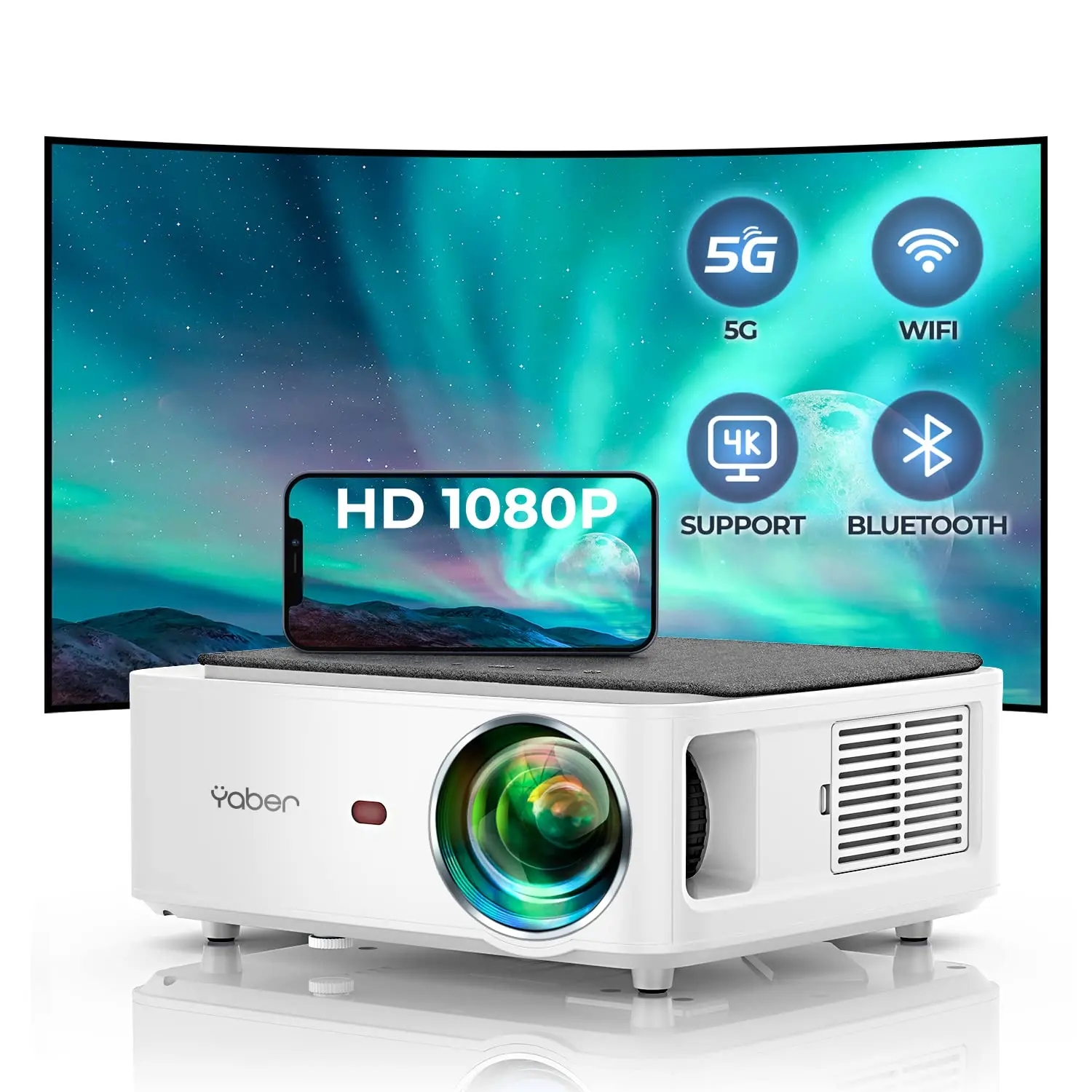 Proyector WiFi 5G con Bluetooth 5.1, proyector de películas HD de 9000 -  VIRTUAL MUEBLES