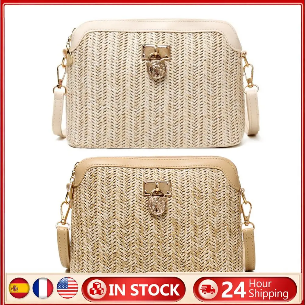 Straw Woven Messenger Bag Summer Beach Handbag