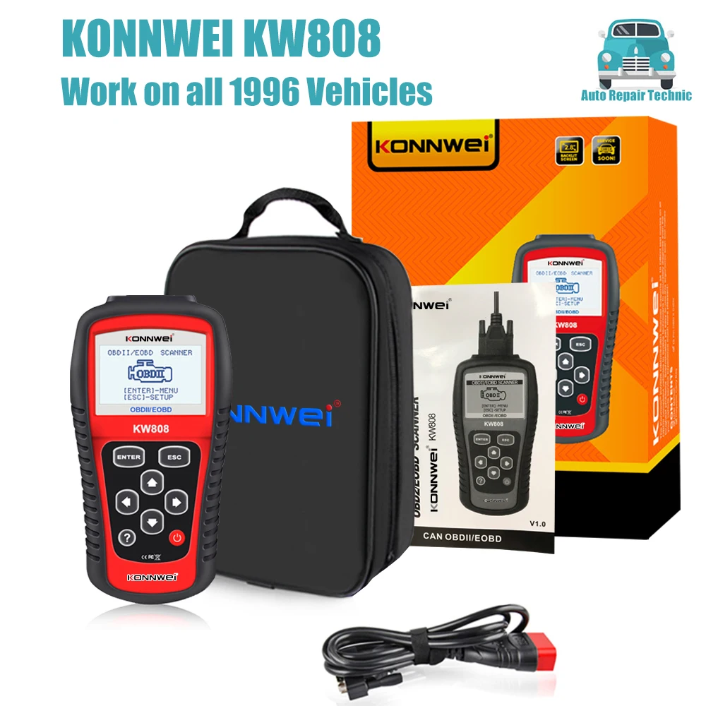 

Автомобильный сканер KONNWEI KW808 OBD 2, автомобильный диагностический сканер OBD2, автомобильный диагностический сканер, инструмент для считывания кодов двигателя из фуалта, Odb инструменты для автомобилей