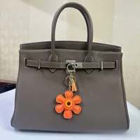 Creative Sunflower Bag pendant Explosive m Accessories Leather Keychain pendant Sunflower phone case pendant 2