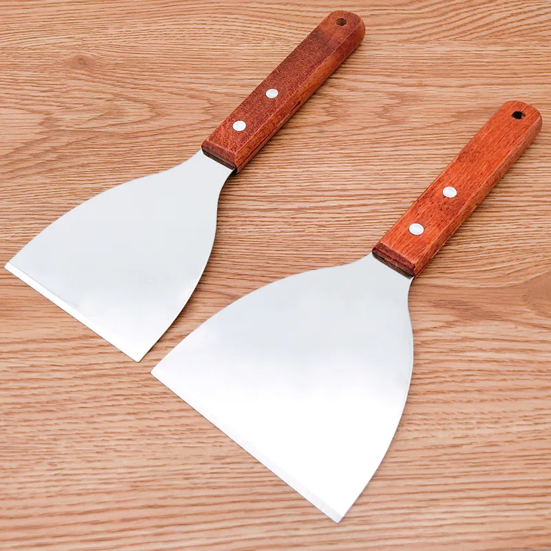 Stainless Steel Slant Grill Griddle Spatula Scraper Diner Flat Straight Blade for BBQ Cast Iron Griddle Grill