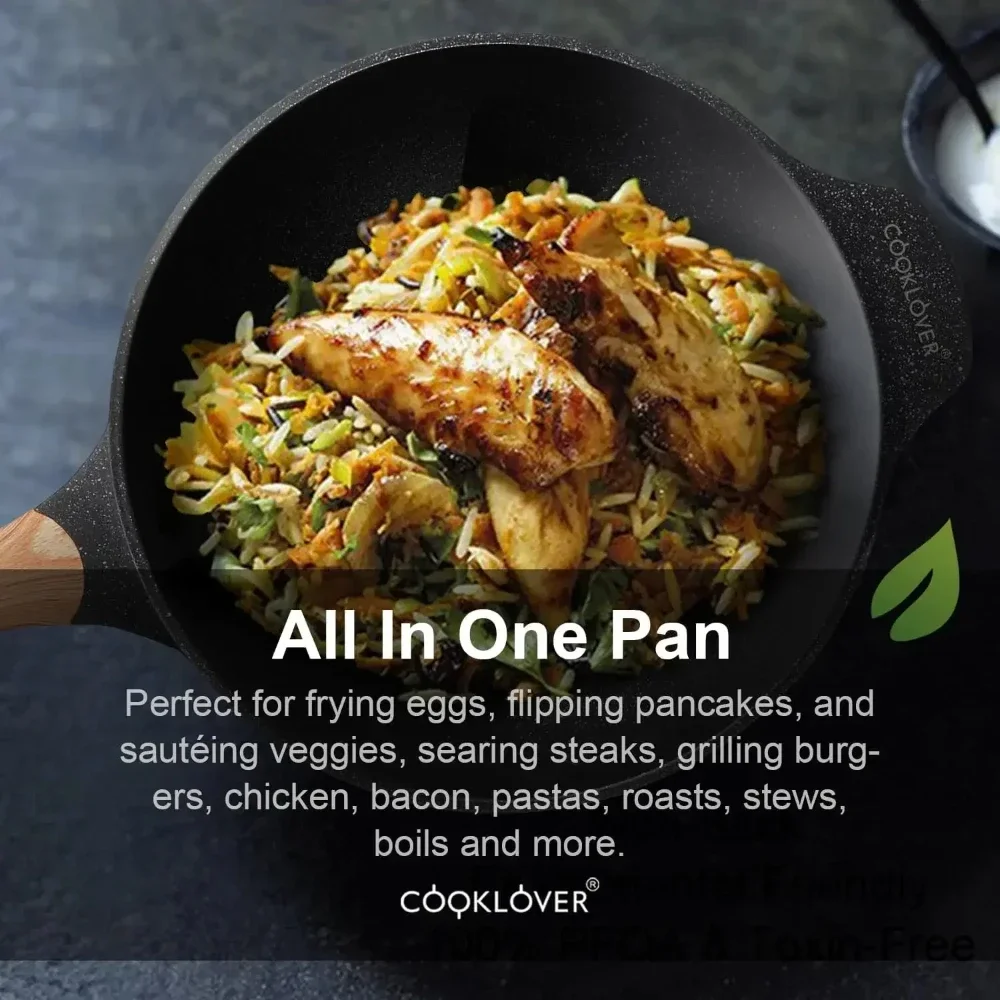 COOKLOVER Nonstick Woks And Stir Fry Pans Die-cast Aluminum