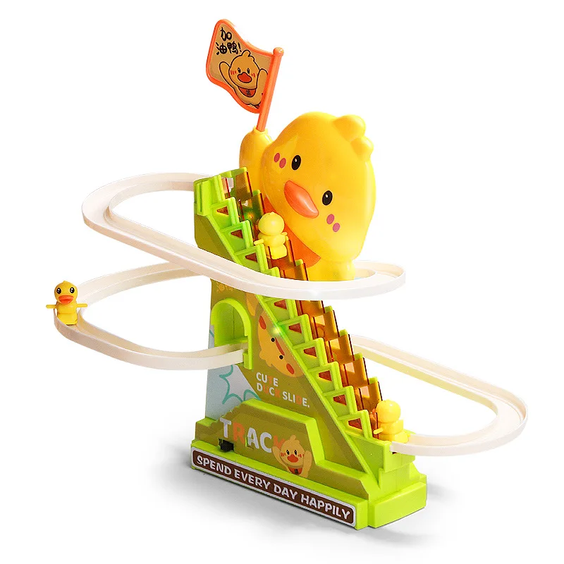 Stair Climbing Ducks Flashing Lights and Music Duck Roller Coaster Toy Interactive Escalator Toy Parent Child Interactive Toys 5