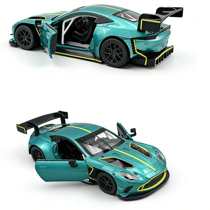 CCA 1:31 애스턴 마틴 VANTAGE-GT3 합금 자동차 모델 디스플레이 베이스 포함 수집용 장난감 장식 소년 선물