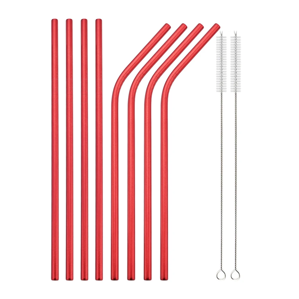 Eco-Friendly Reusable Stainless Steel Straw Set with Cleaning Brush