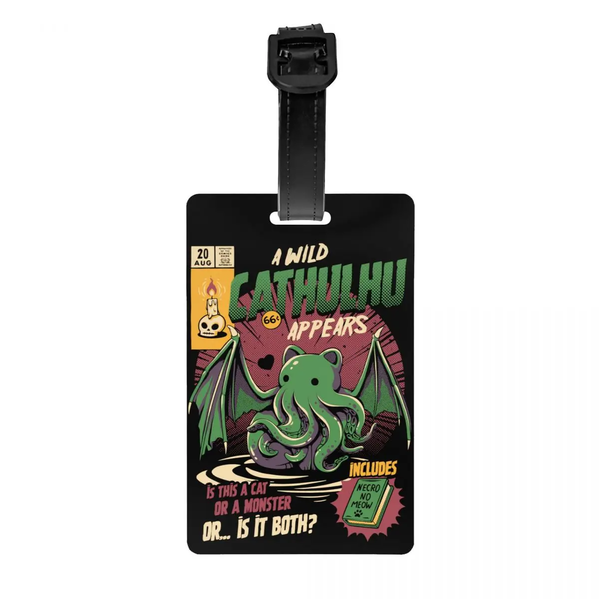 

A Wild Cthulhu Luggage Tag for Suitcases Fashion Cat or Monster Kaiju Lovecraft Movie Baggage Tags Privacy Cover Name ID Card