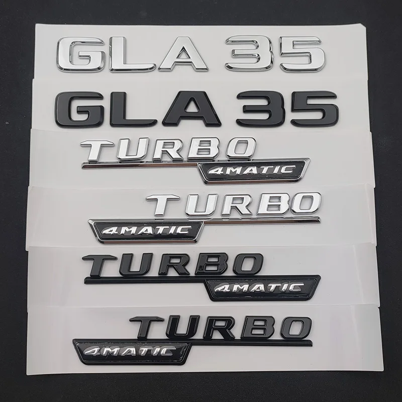 Abs 3D Lettere Cromate Per Adesivi Per Auto Mercedes Gla 35 Logo Amg Gla35 H247 Badge Parafango Turbo 4Matic Emblem Accessori Per Bagagliaio