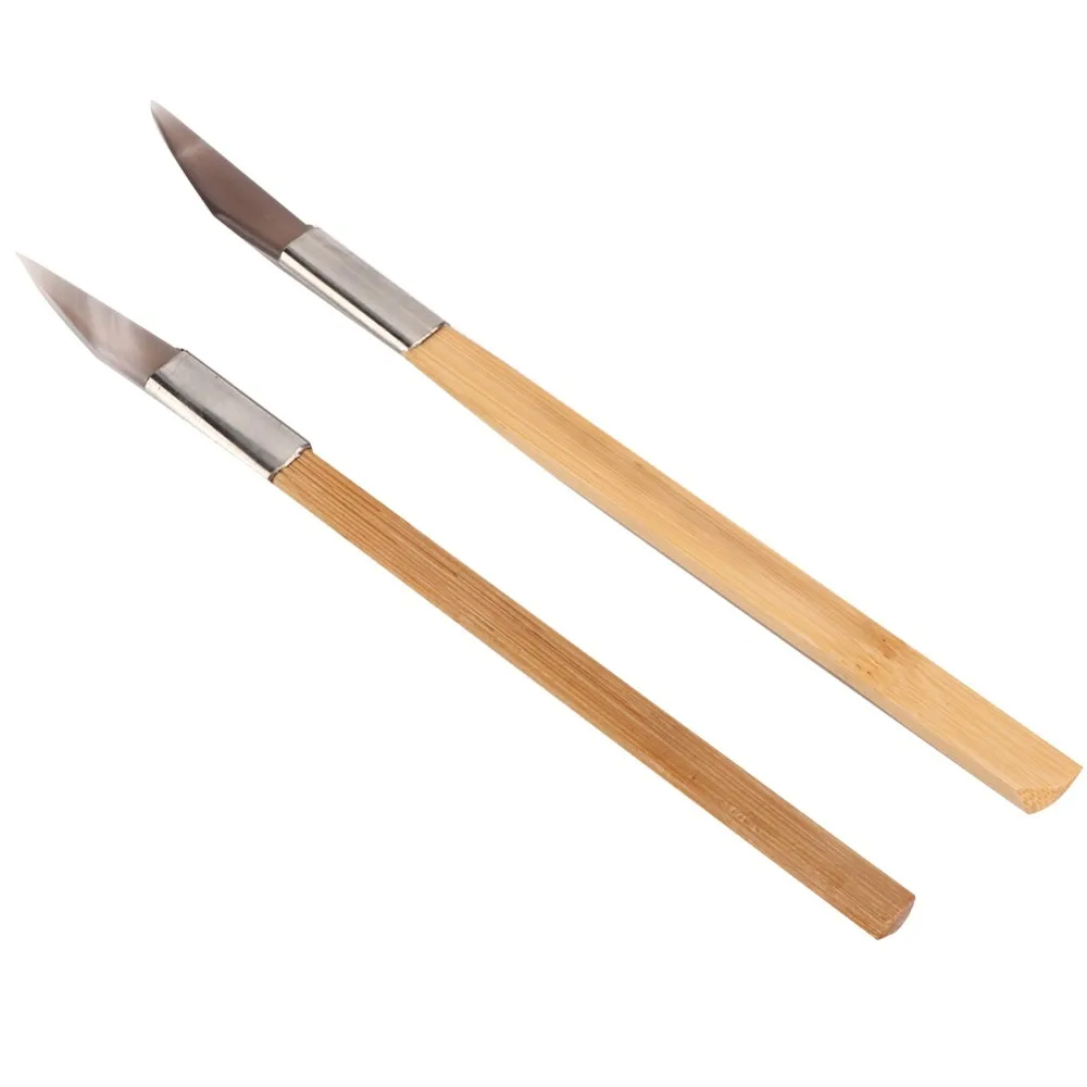 2Pcs Precision Wooden Handle Agate Burnisher Agate Material Wood Color Jewelry Polishing Tool Jewelry Tools Clay Craft