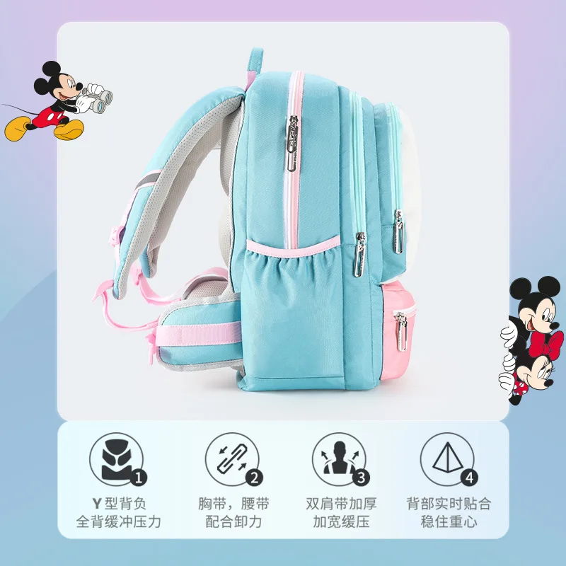 Disney Mickey Minnie School Bags For Boys Girls Primary Middle Student Shoulder Orthopedic Backpack Large Capacity Mochilas