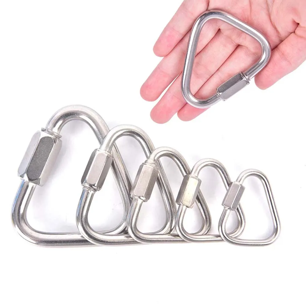 2-Pack Heavy Duty 316 Stainless Steel Screw Lock Carabiner Hooks – 2 Inch, Outdoor & Marine
