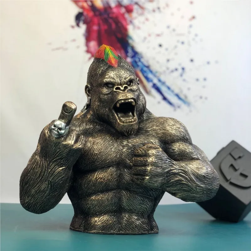 

Creative Modern Art Resin Sculpture Gorilla Statue Ornaments Living Room Desktop Office Home Decor Figurines Gift