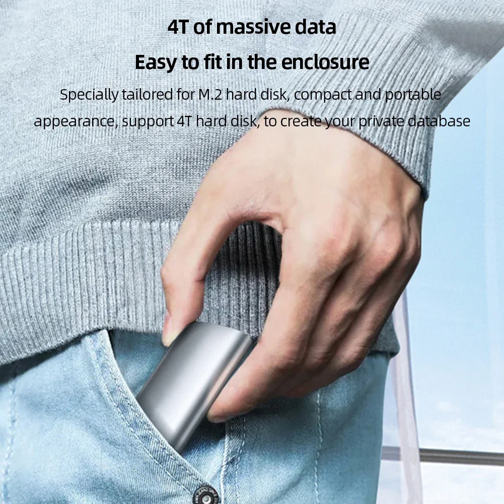 M.2 HHD Box SSD Case NVMe/NGFF Mobile Harddisk Enclosure Aluminum Alloy M/B/(B + M) Key for 2230/2242/2260/2280 SSD hdd enclosure