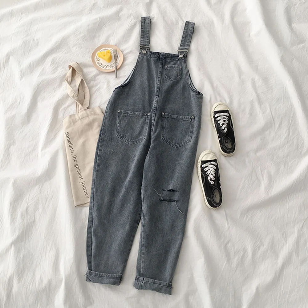 S 5XL Overalls Straps Jeans Women Streetwear Spring Autumn Fashion