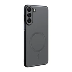 Ultra - Thin Vogue Leather Phone Case with Fall Protection and Magnetic Soft Cover - Galaxy S23 Ultra (Gray)