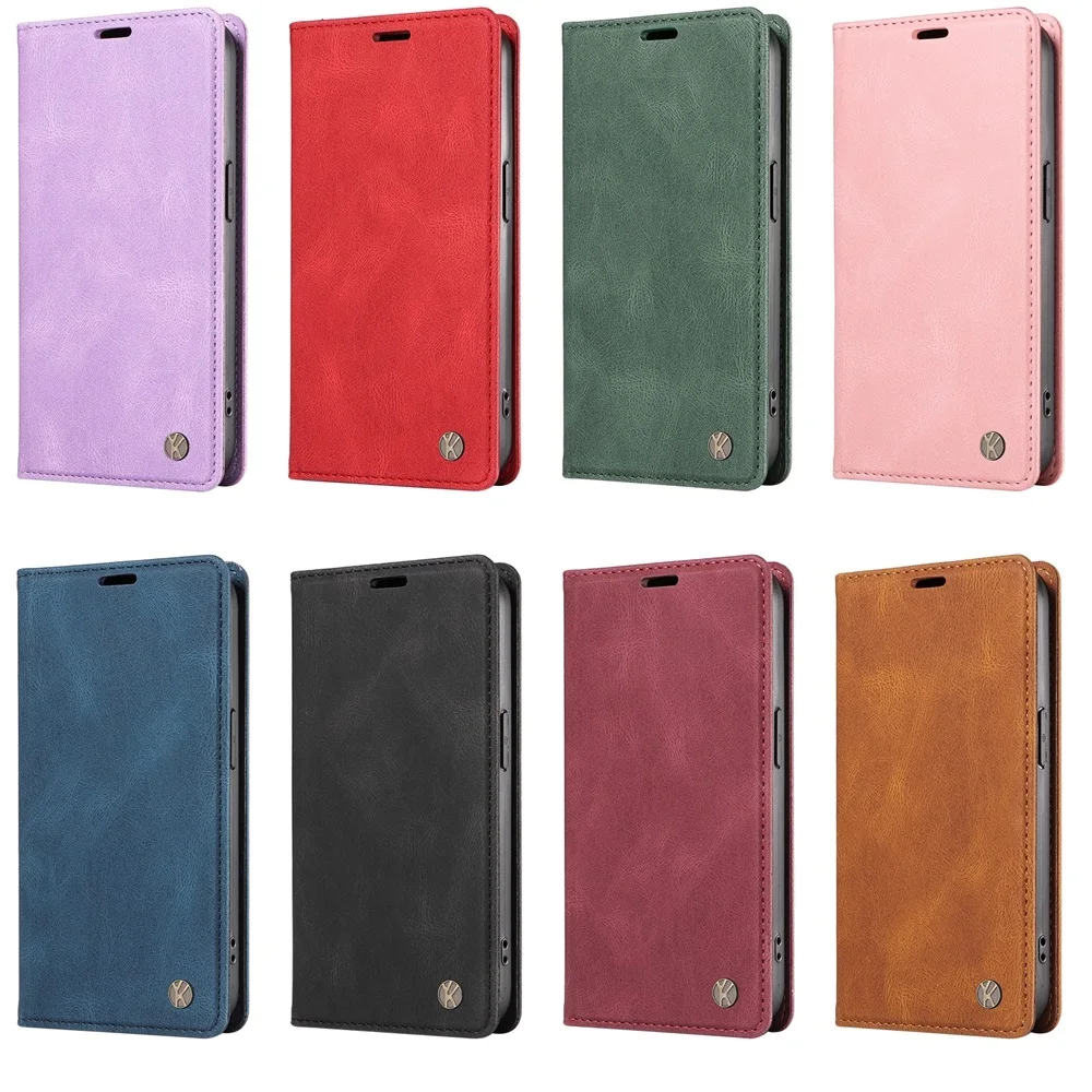 Premium Magnetic Leather Wallet Flip Cover | Sleek Shockproof Case