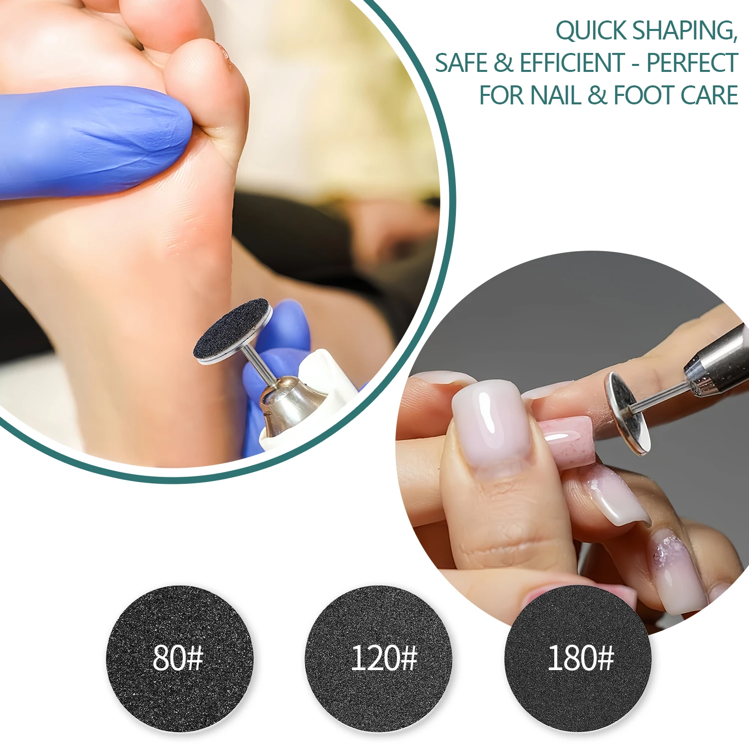 Nailpop 25mm Abrasive Sandpaper Pads for Manicure Drill Pedicure Foot File to Remove Dead Skin Calluses Nail Tool Accessories