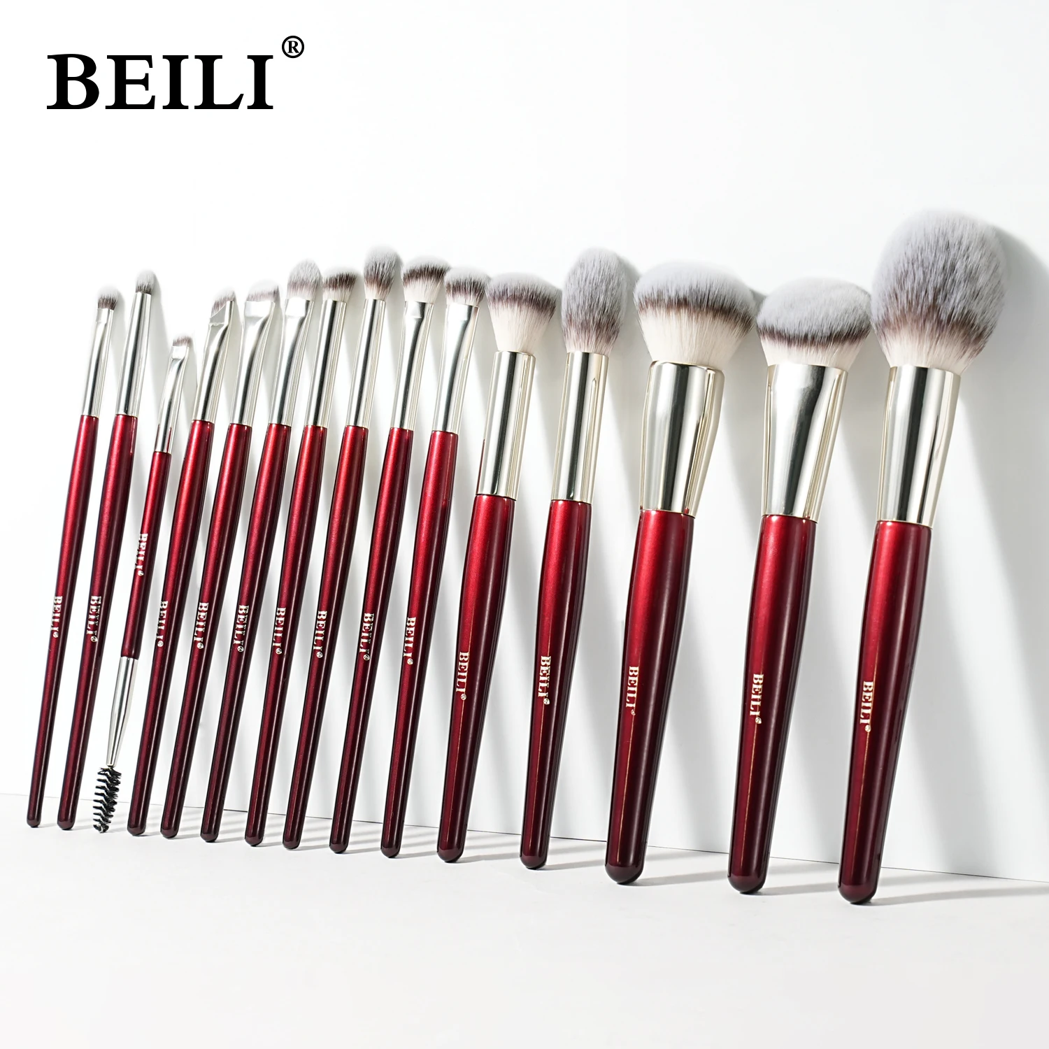 BEILI Makeup Brushes 15Pcs Professional Eyeshadow Brush Set Premium Synthetic Makeup Brushes for Liquid, Cream Powder Eyeshadow