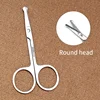 New Facial Hair Scissors Rounded Stainless Steel Mustache Nose Hair Beard Eyebrows Eyelashes Trimming Multifunctional Clippers 4