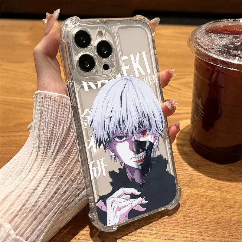 Tokyos Anime Ghouls Hot Phone Case Clear For iPhone 17 16 14 15 11 12 13 Pro Max 16E 16 Plus 17Air Soft Shockproof