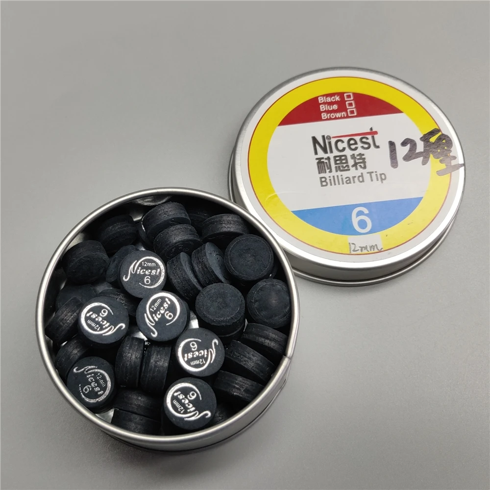 스누커 팁 12mm M Carom 가장 멋진 팁 5 팁 6 적층 레이어 가죽 미디엄 하드 Made in China 스누커 및 당구 액세서리