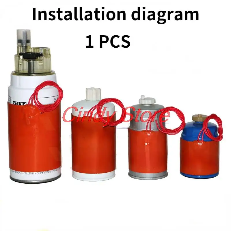 Diesel Fuel Filter Heater Diesel Heater Tank 12V/24V Silicone Heat