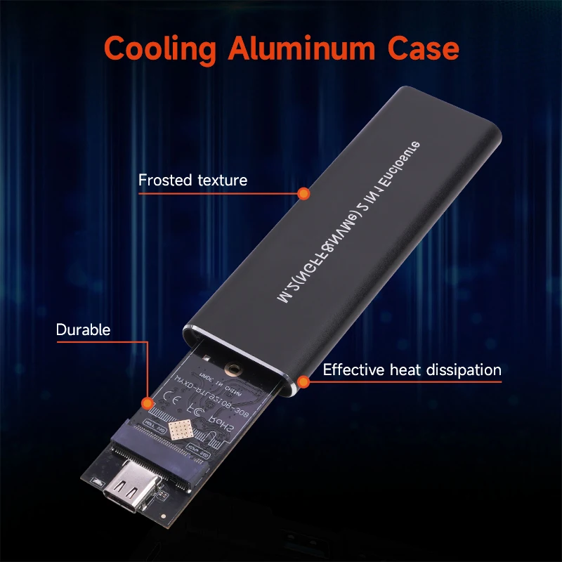 KingSpec-10Gbp M2 SSD ̽ NVMe NGFF SATA SSD ϵ ũ Ŭ ڽ, M.2 to USB cŸ  SSD NVME PCIe SSD  