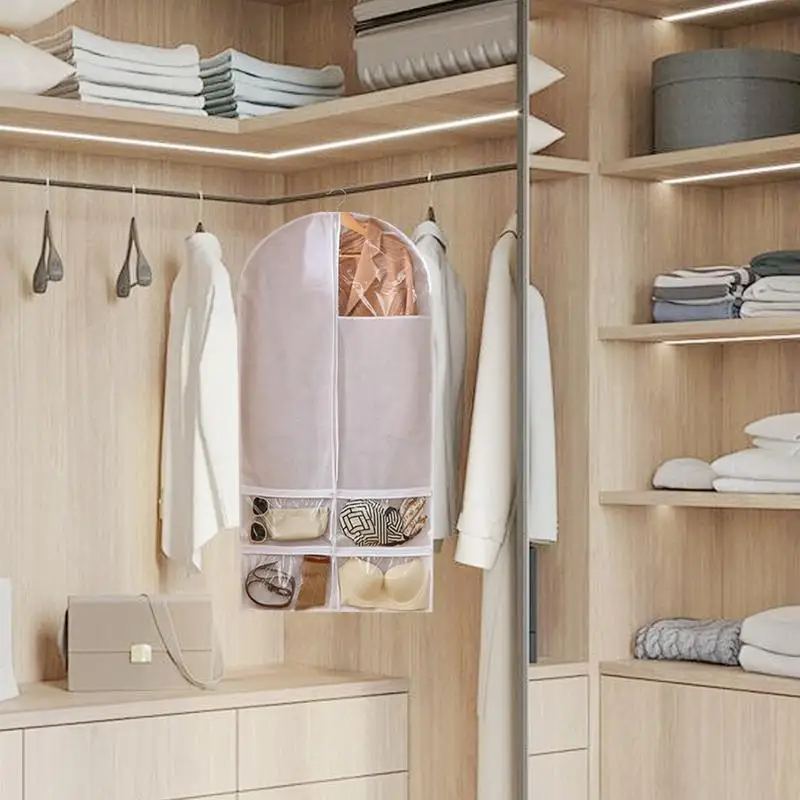 Suit Cover Bags Large Capacity Suit Bag With Clear Window Reusable Household Organizing Supplies Wardrobe Organizer For Jackets 3