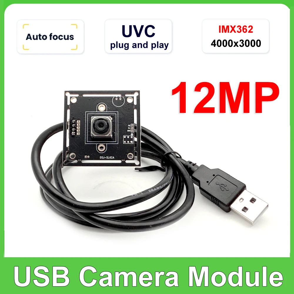 NEOCoolcam HD 12MP IMX362 USB Autofocus Camera Module 4K IMX179 No Distortion Lens UVC OTG Plug and Play Usb Video WebCam