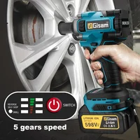 Gisam 1000N.M Torque Brushless Electric Impact Wrench 1/2 inch Cordless Wrench Screwdriver Power Tools for Makita 18V Battery 2