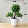 Bonsai New Green Artificial Plants Bonsai  Like Live Small Tree Grass Flower Potted Christmas Party Home Office Decor Wedding 6