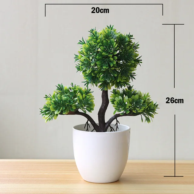 Bonsai New Green Artificial Plants Bonsai  Like Live Small Tree Grass Flower Potted Christmas Party Home Office Decor Wedding 6