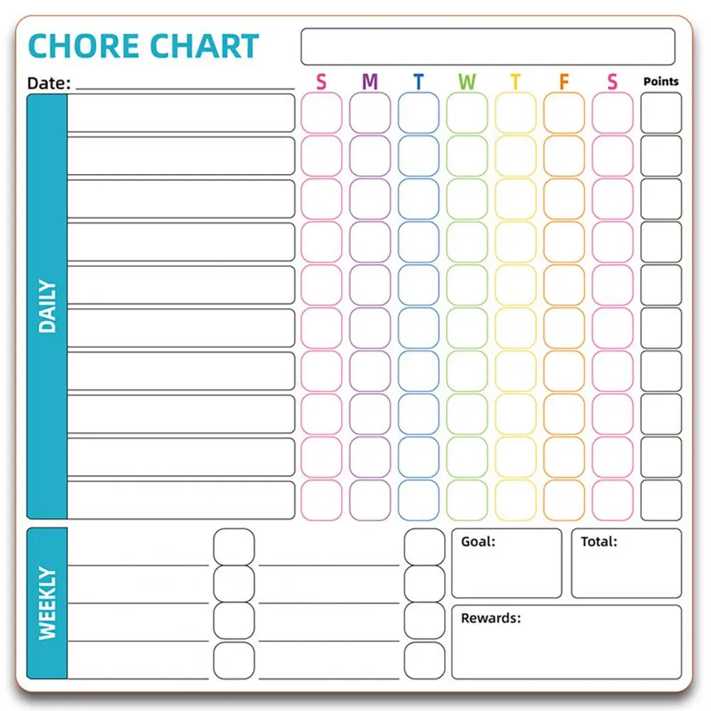 Chore Tracking System Whiteboard 3pcs Magnetic Whiteboard Set with Pen Eraser Stain-resistant Surface Kid Reward Board for Home