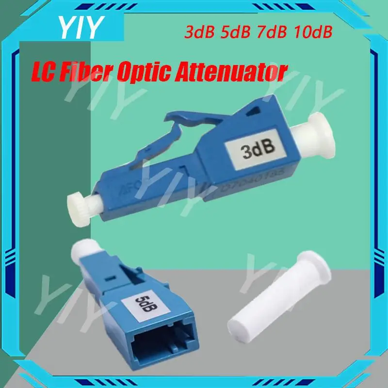 10Pcs/Lot Fiber Optic Attenuator 3Db 5Db 7Db 10Db Lc  Plug-In Connector Single Mode Fixed Optical Application