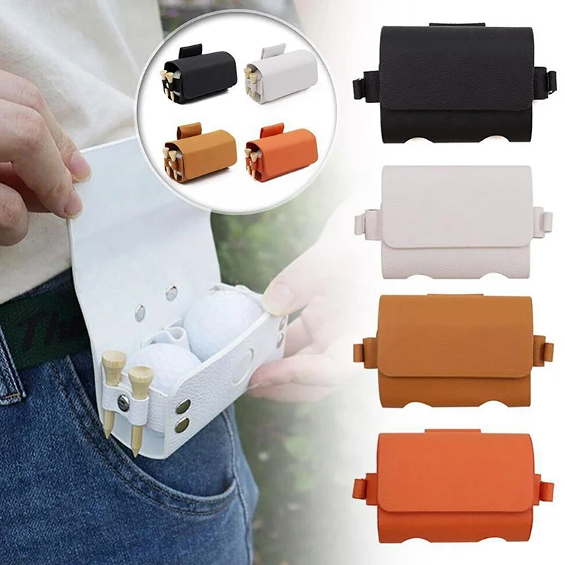 

Golf Ball Leather Bag Outdoor Sport Golf Waistpack Golf Tee Mini Pocket Golf Lightweight Leather Bag Golf Sports Supplies