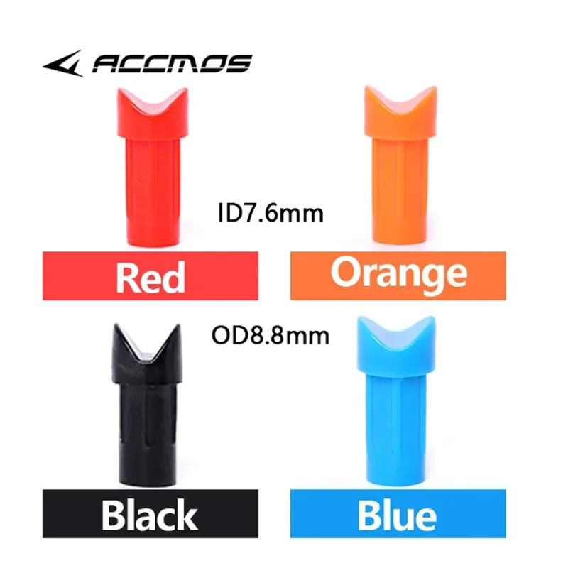 

50pcs Half-moon Arrow Nocks for ID 4.2mm/6.2mm/7.6mm Carbon Arrow Shaft