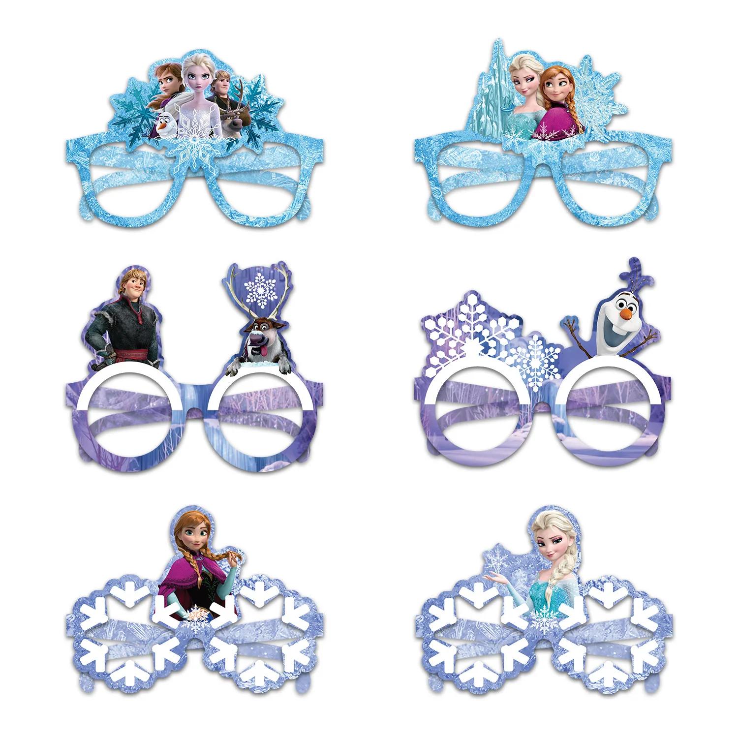 12 Disney Character Frozen Birthday Party Decorations, Paper Glasses, Princess Aisha Masks, Princess Party Photo Props, Gifts