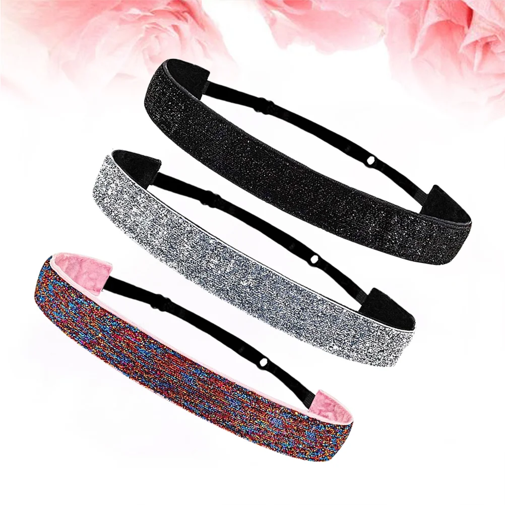 

3 Pcs European and American Woman Stretchy Hair Ties Yoga Headbands for Women Girls