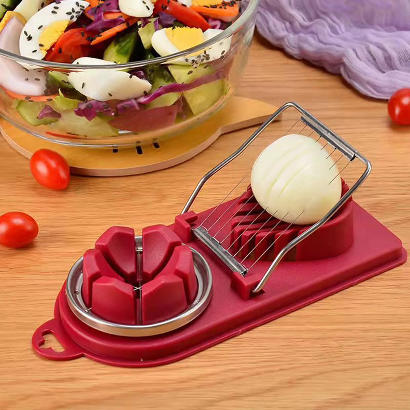 Stainless Steel 2 In 1 Multifunctional Upgrade Egg Cutter Slicer